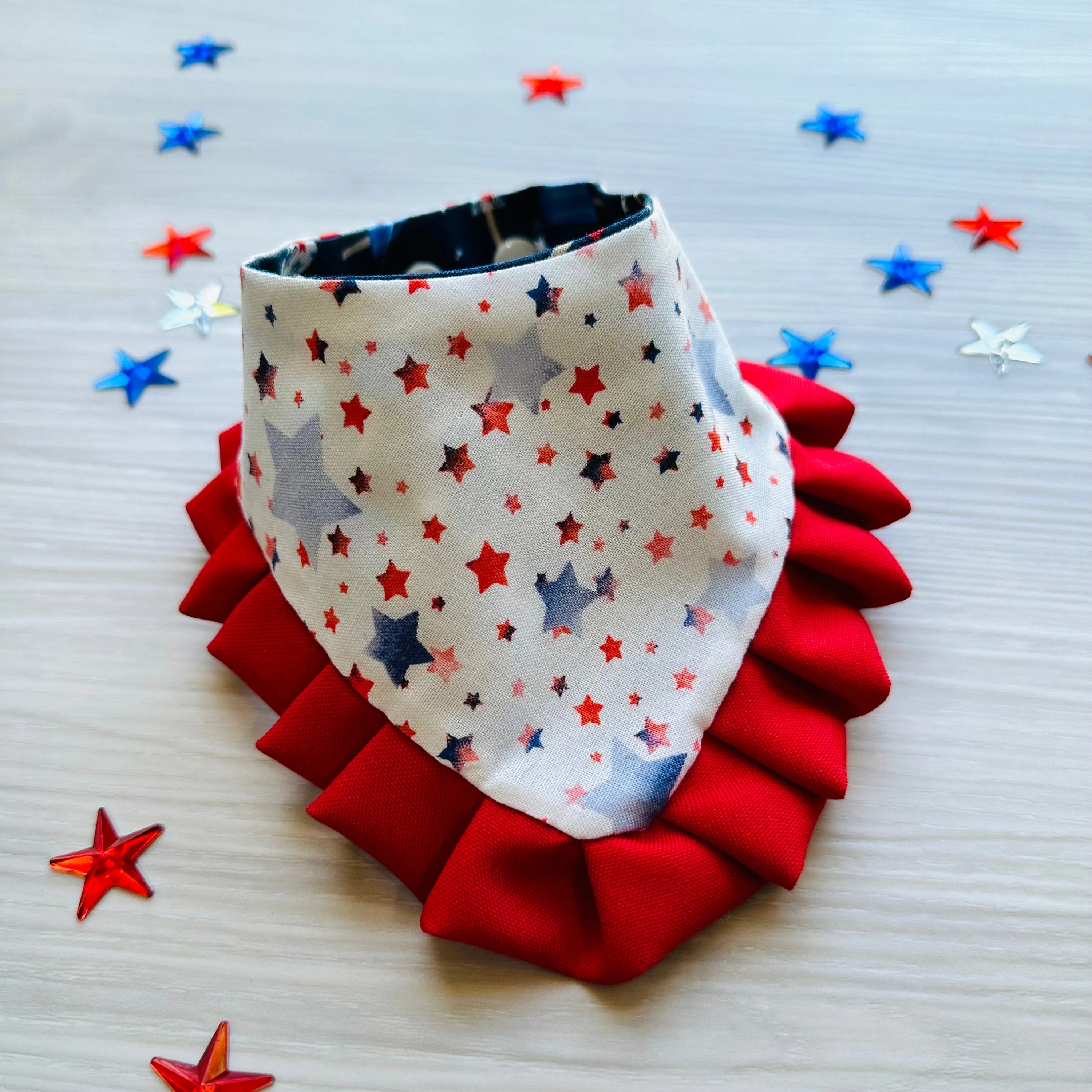 4th of July Dog Bandana with Ruffle, popsicles