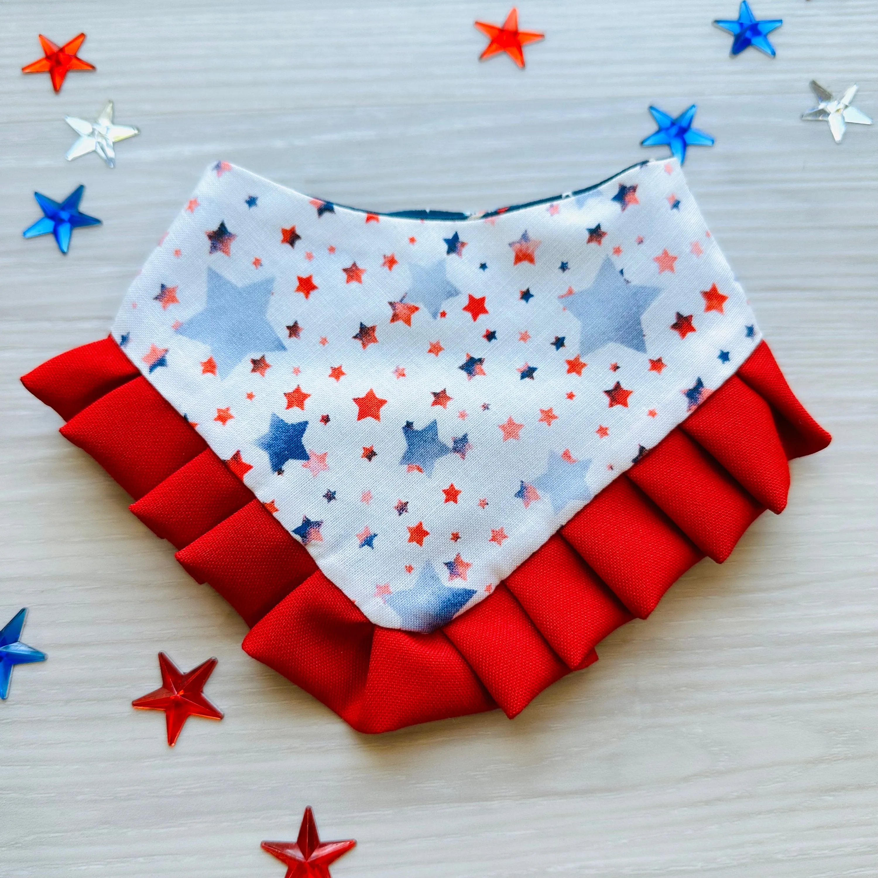 4th of July Dog Bandana with Ruffle, popsicles