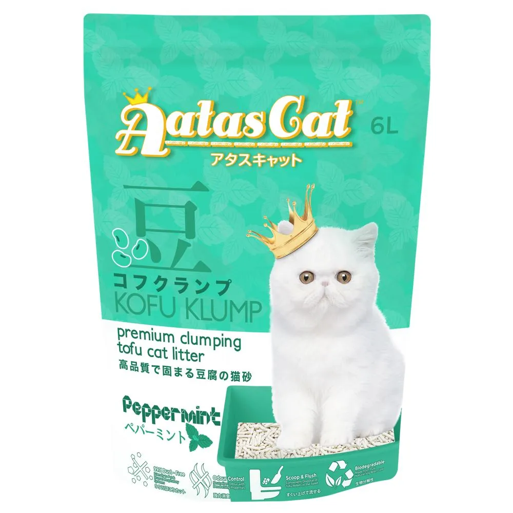 6 FOR $42: Aatas Cat Kofu Klump Tofu Cat Litter (Peppermint) 6L