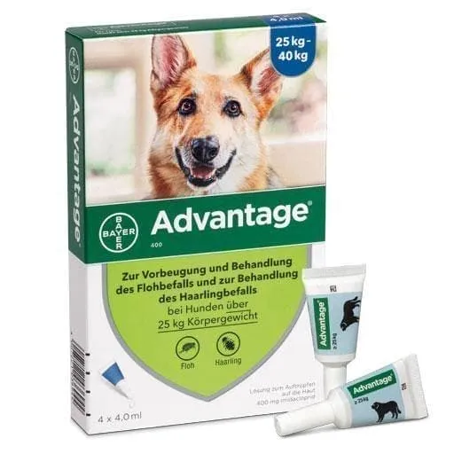ADVANTAGE 400 imidacloprid pipettes for dogs from 25 kg