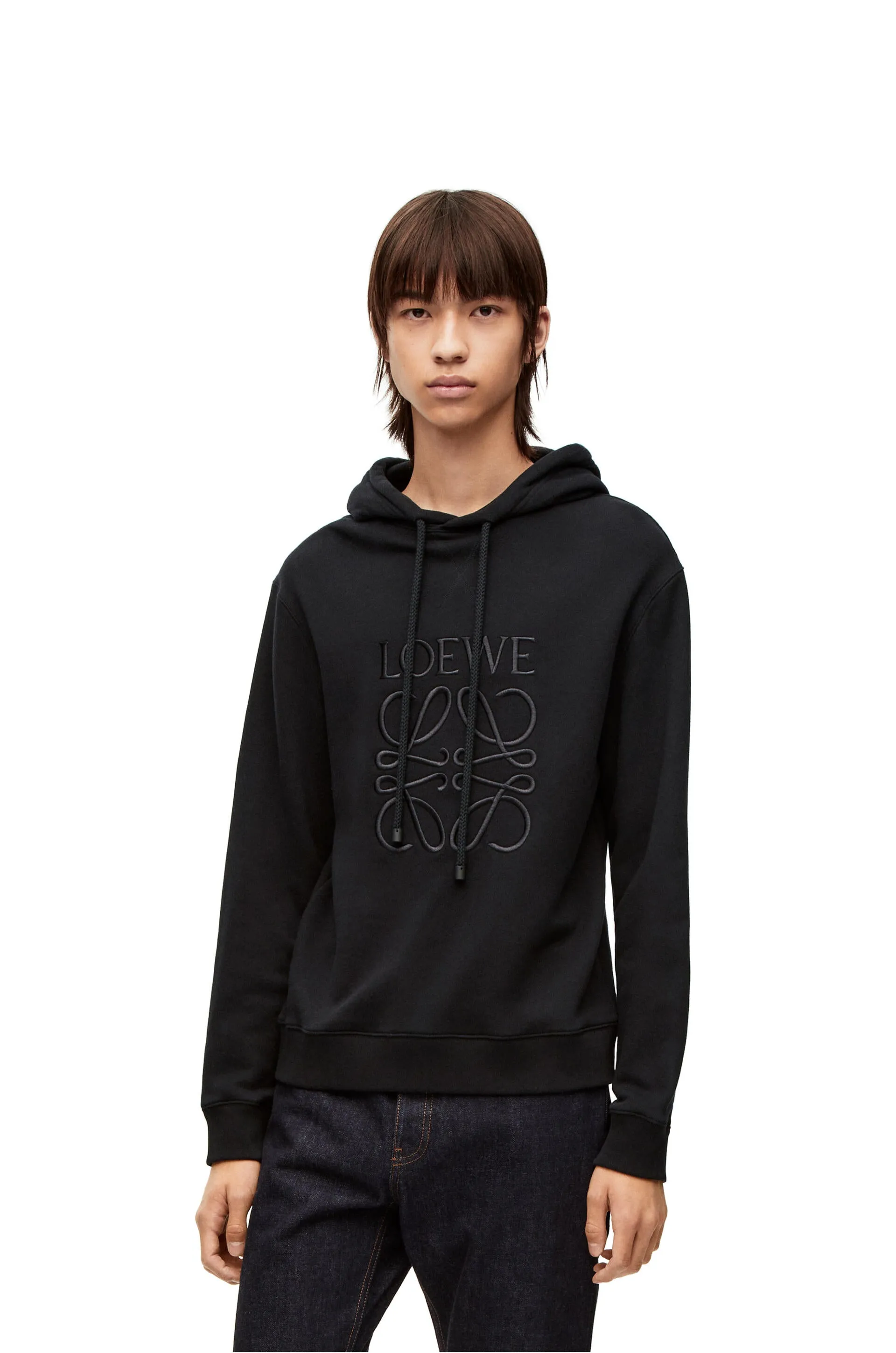 Anagram tonal hoodie in cotton