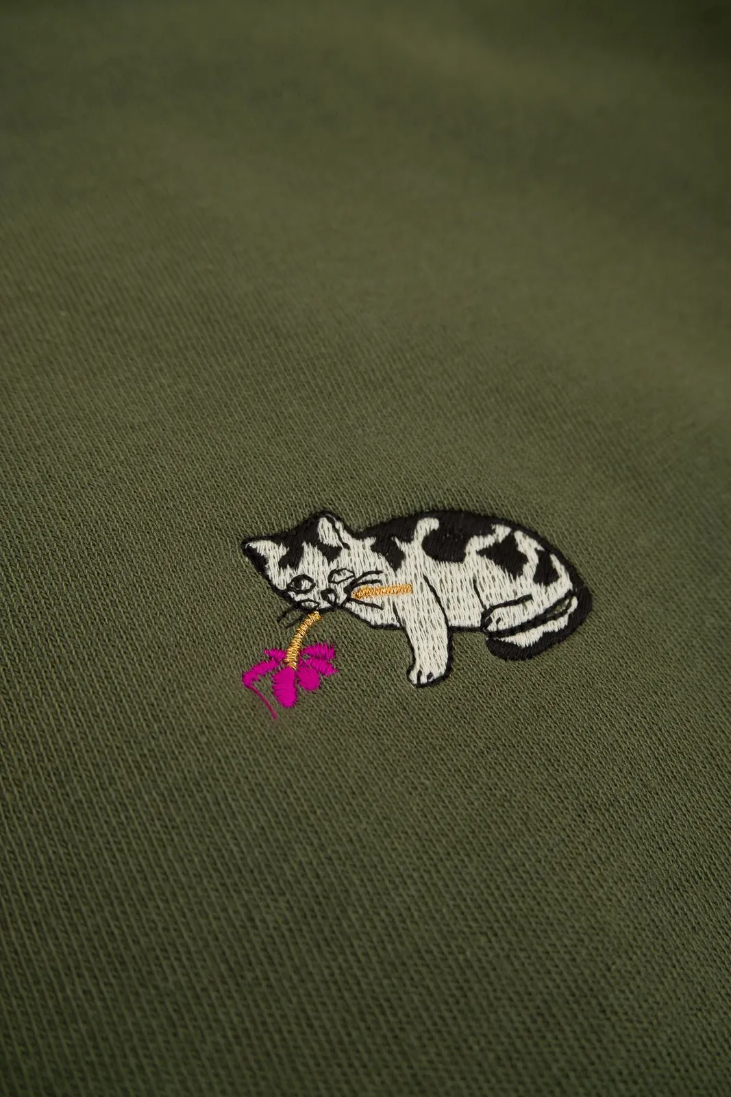 bad cat oversized french terry sweater khaki