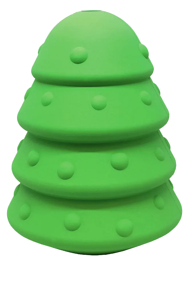 Christmas Tree eDispenser Durable Rubber Chew Toy & Treat Dispenser