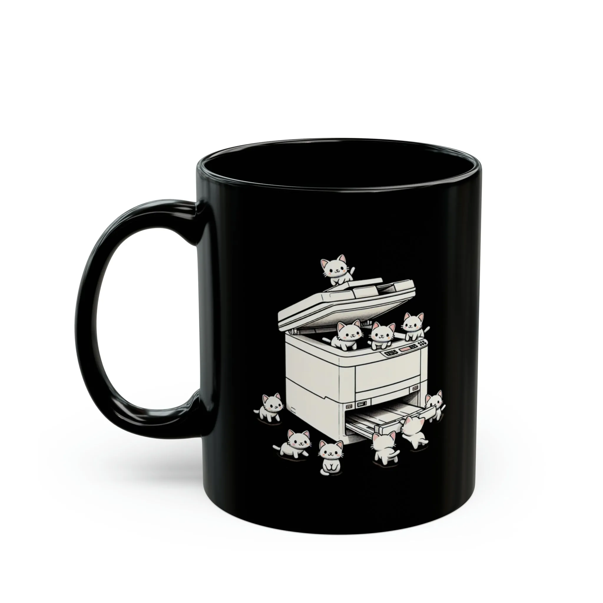 Copy Cats Black Mug (11oz, 15oz) Cute Cats Photocopier Gift For Him Gift For Her Birthday Christmas Valentine Cup Adorable Puns