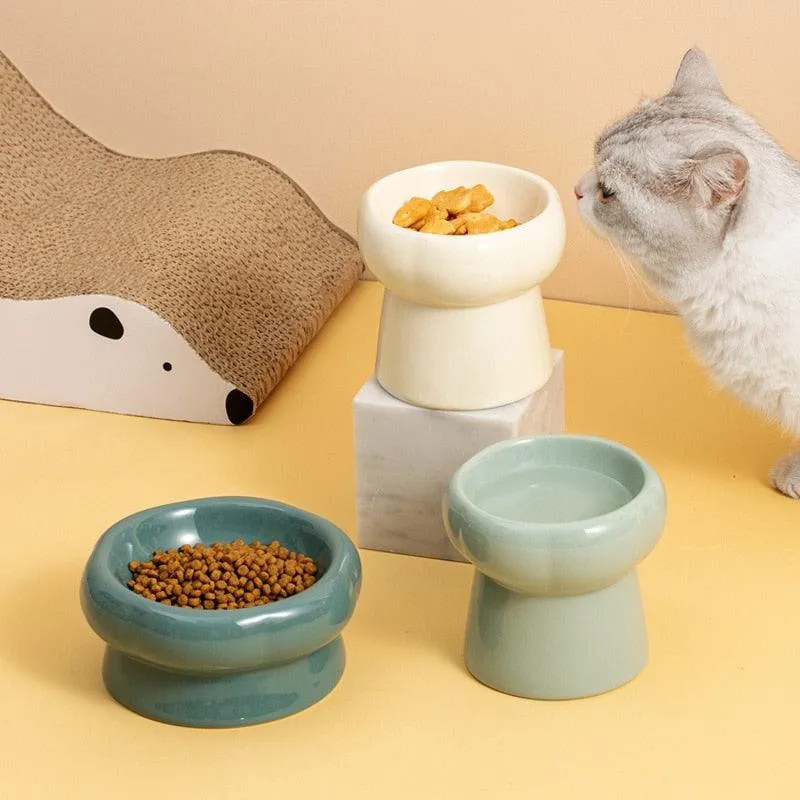 Elevated Ceramic Cat Bowls