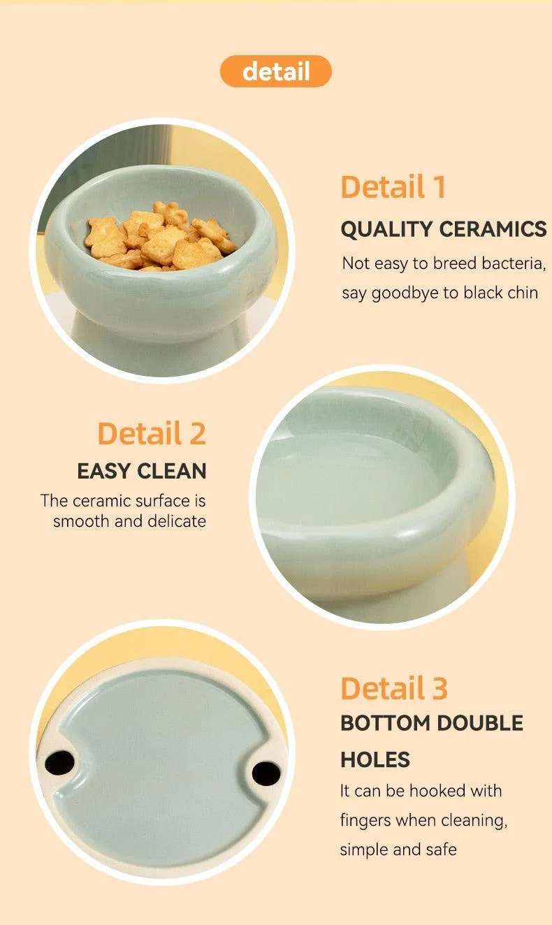 Elevated Ceramic Cat Bowls