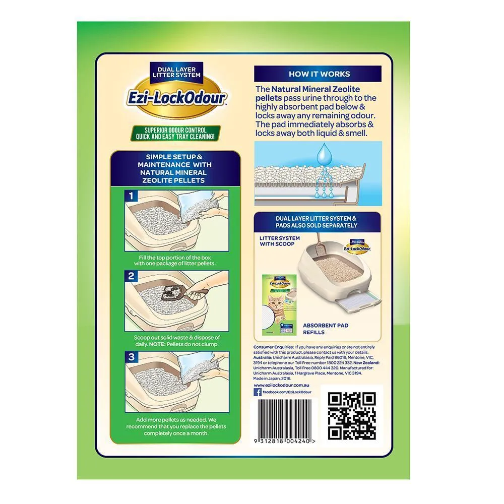 Ezi-LockOdour Natural Mineral Zeolite Pellet Cat Litter 2L
