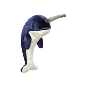 Fluff & Tuff Bleu Narwhal Whale Plush Toy for Dogs