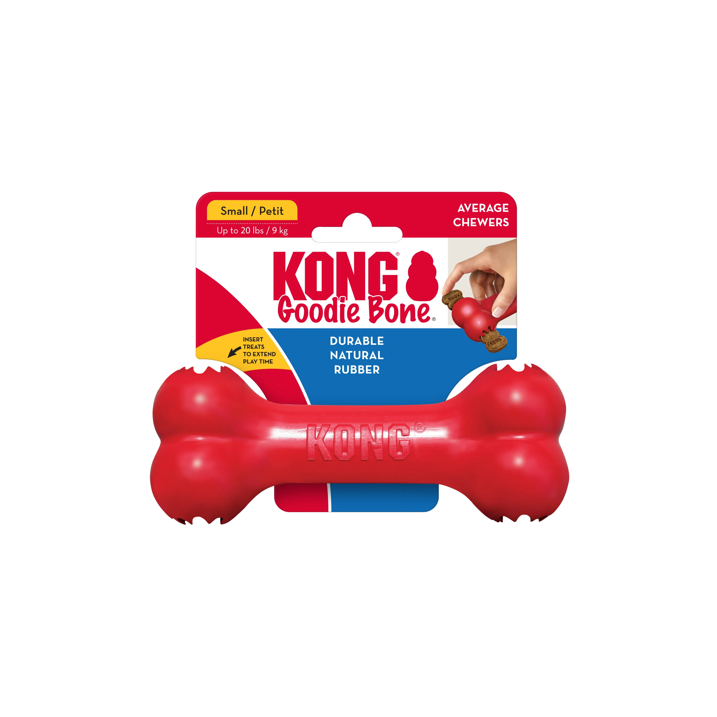 Kong Goodie Bone Treat Dispensing Durable Rubber Dog Toy - Medium
