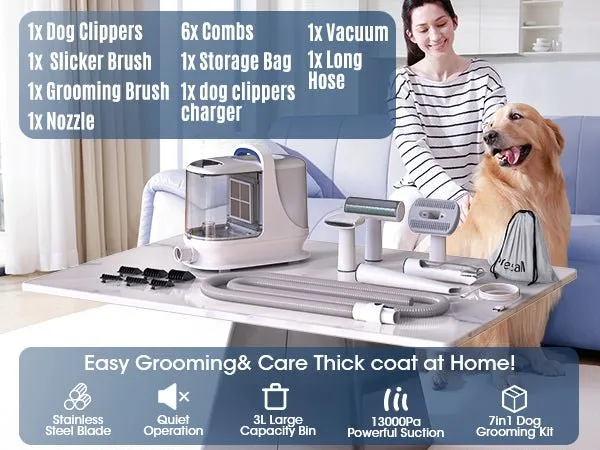 Oneisall BM3 3L Dog Grooming Vacuum Kit & 7L Dog Water Fountain Set