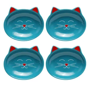 OSCAR CAT DISH SET OF 4 - BLUE