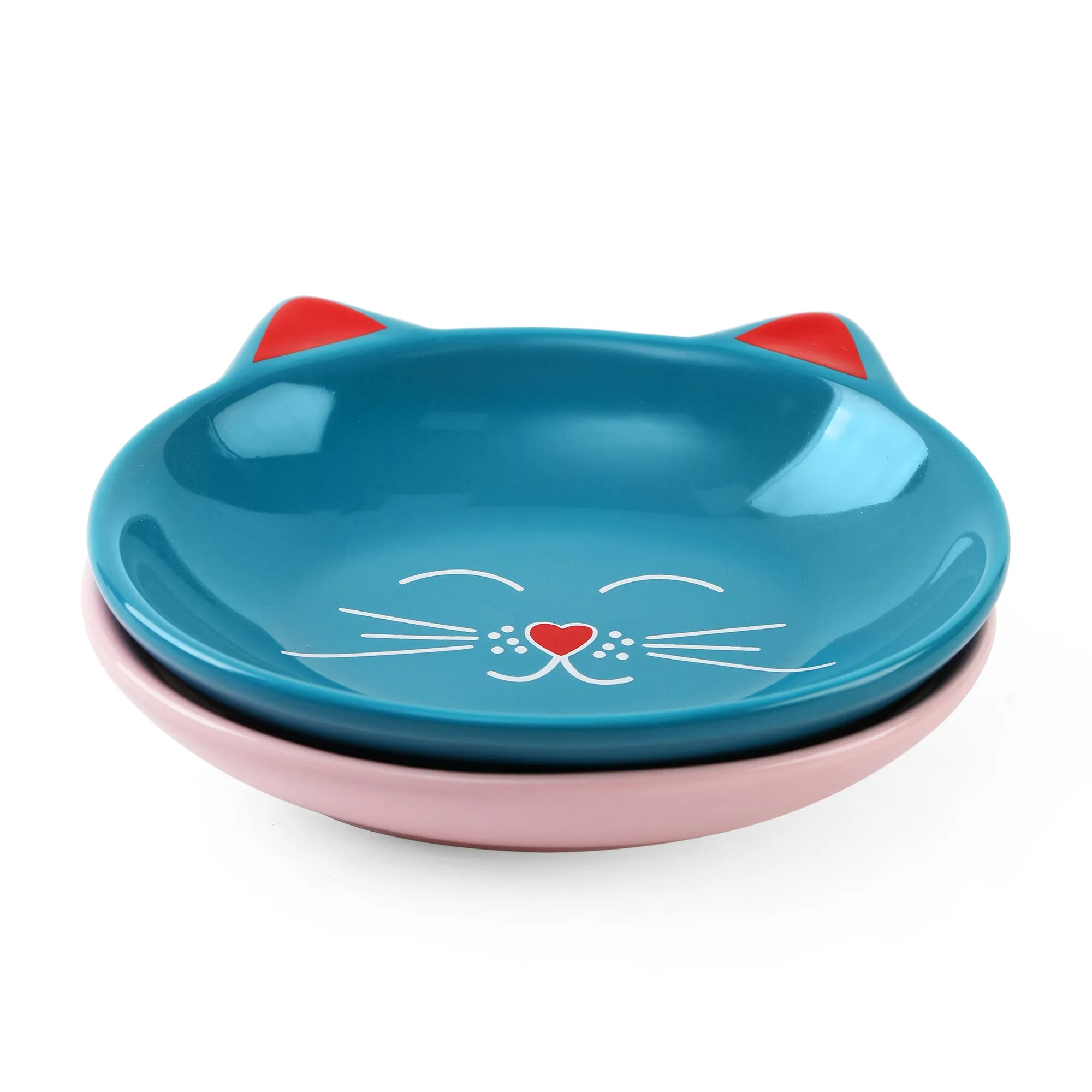 OSCAR CAT DISH SET OF 4 - BLUE