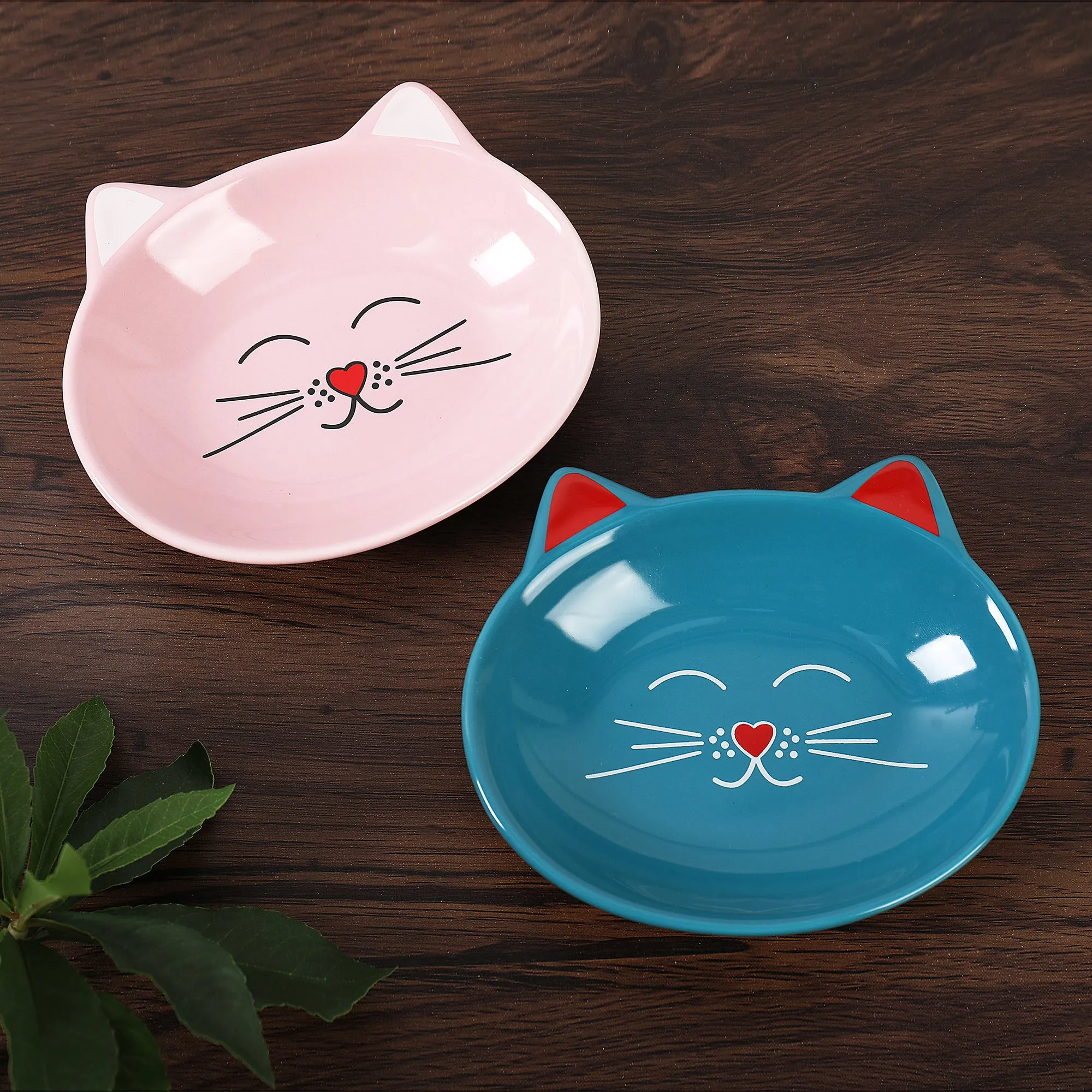 OSCAR CAT DISH SET OF 4 - BLUE