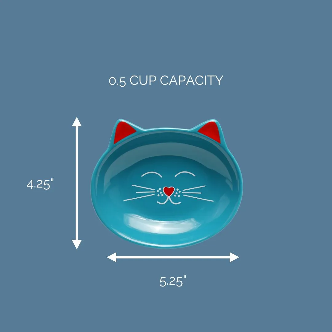 OSCAR CAT DISH SET OF 4 - BLUE