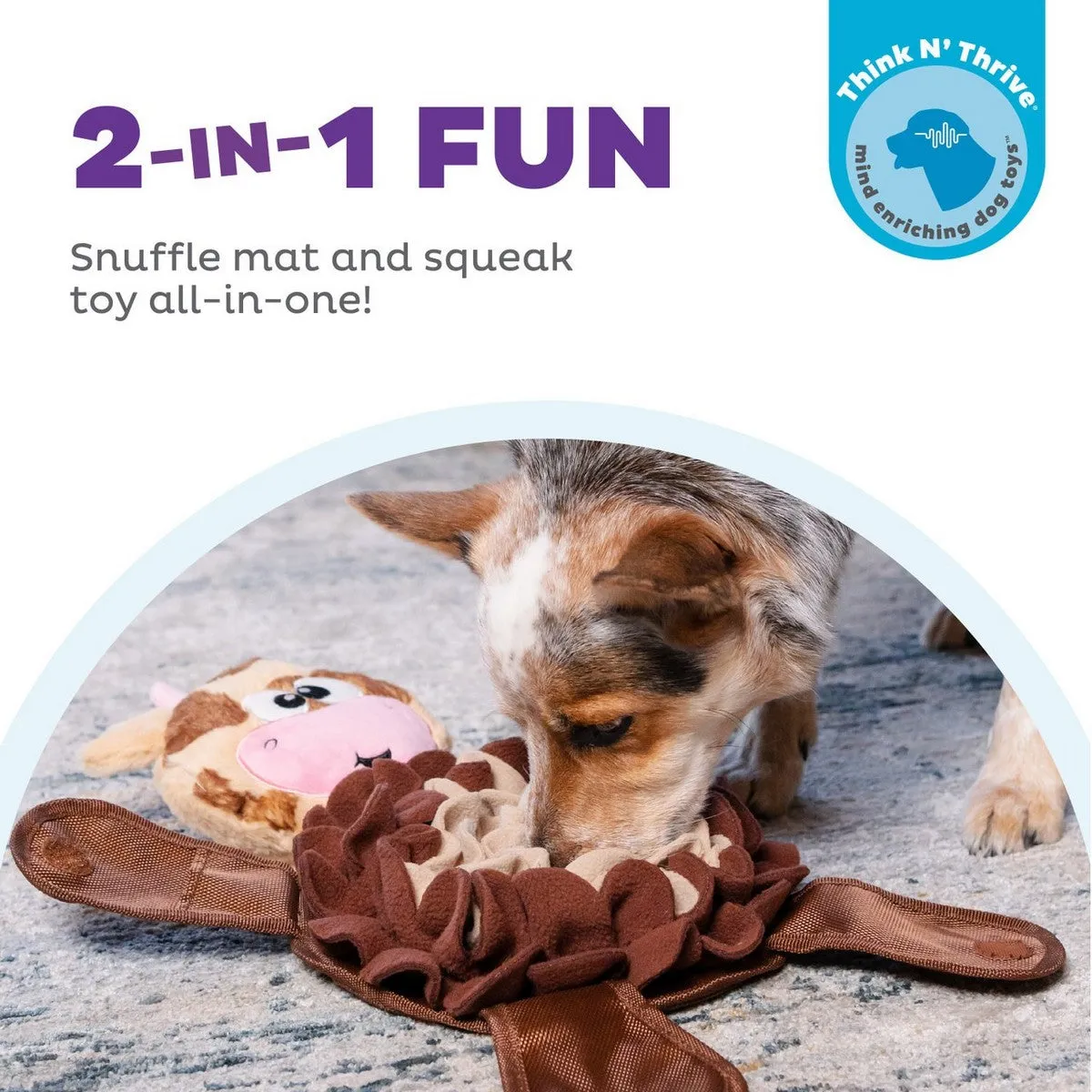 Outward Hound Snuffle Palz Cow Dog Toy Brown Large