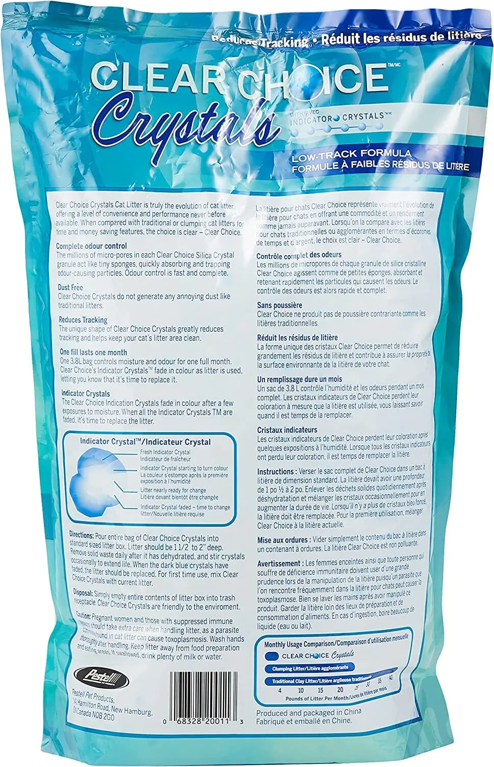 Pestell Clear Choice Low Track Silica Cat Litter - 4 Lbs - Case of 8