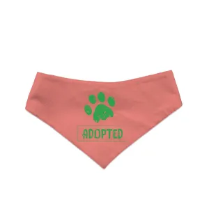 "Adopted" Printed and Striped Reversible Bandana for Cats