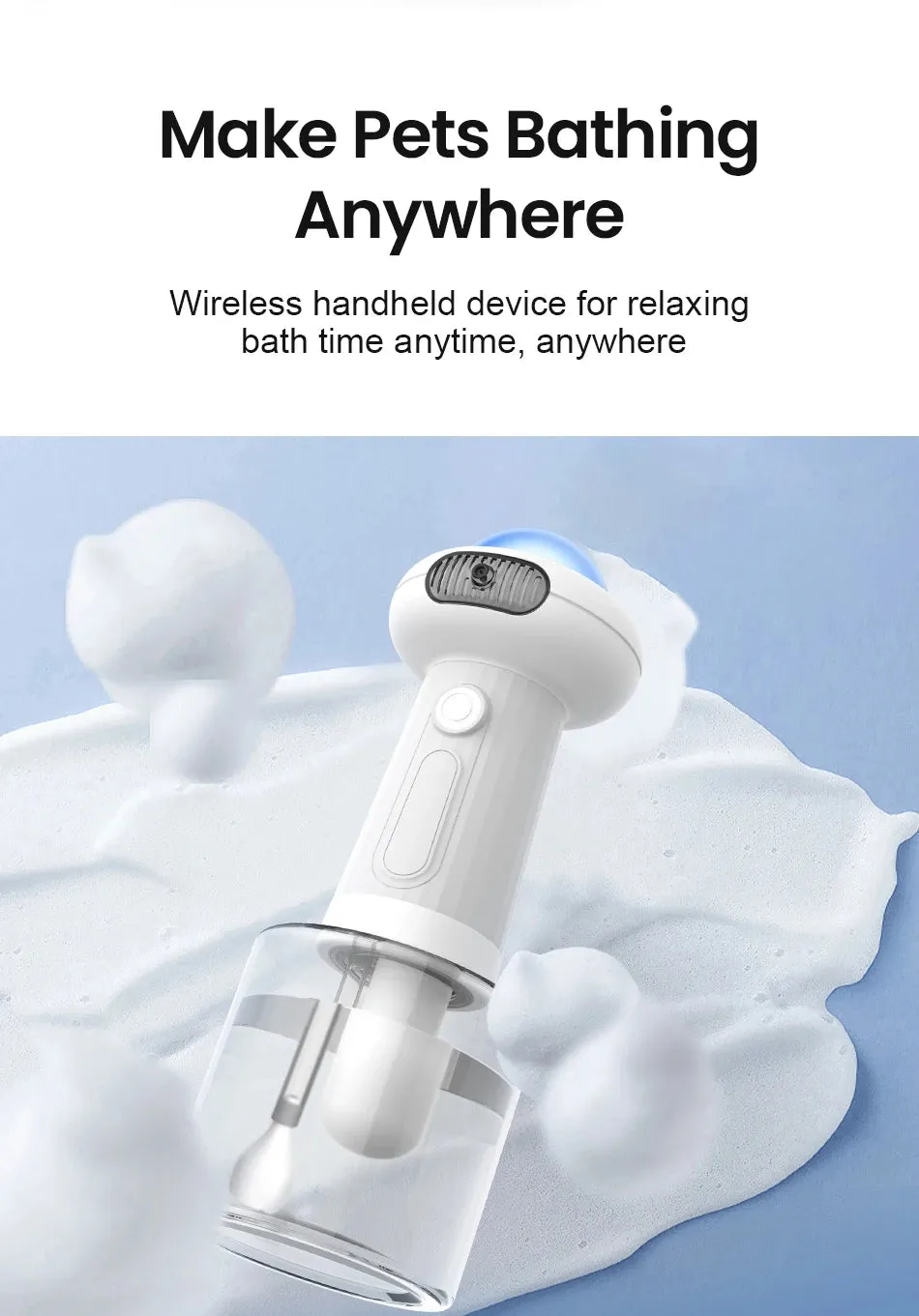 Rojeco automatische Schaum herstellungs maschine für Haustier USB-Aufladung Smart Cat Seifensp ender für Hund Haustier wiederauf ladbare Dusche Zubehör
