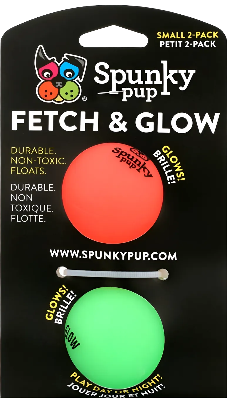 SPUNKY Pup Fetch & Glow Ball S 2pk a Active Toy for your Dog