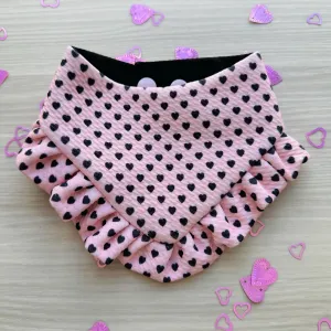 Tiny hearts Valentines Dog bandana with ruffles