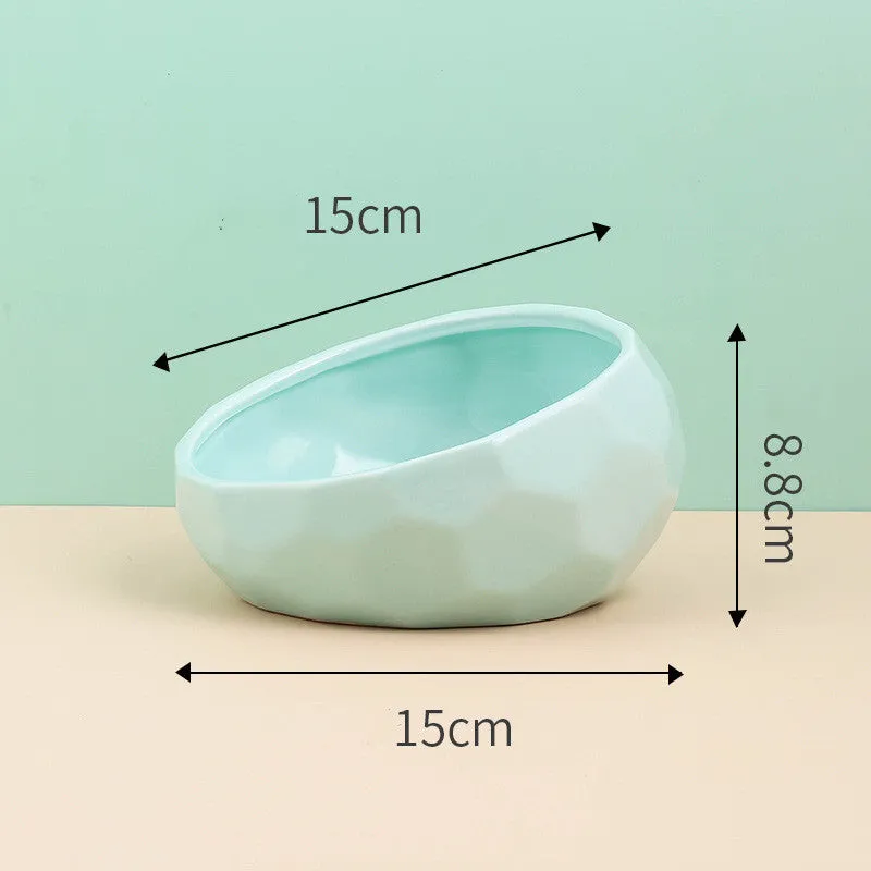 Whisker Haven Ceramic Pet Bowl with Stylish Wooden Stand (optional) - Ideal for Cats and Dogs