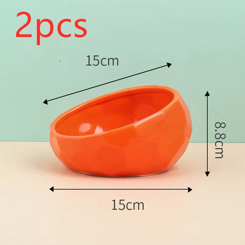 Whisker Haven Ceramic Pet Bowl with Stylish Wooden Stand (optional) - Ideal for Cats and Dogs
