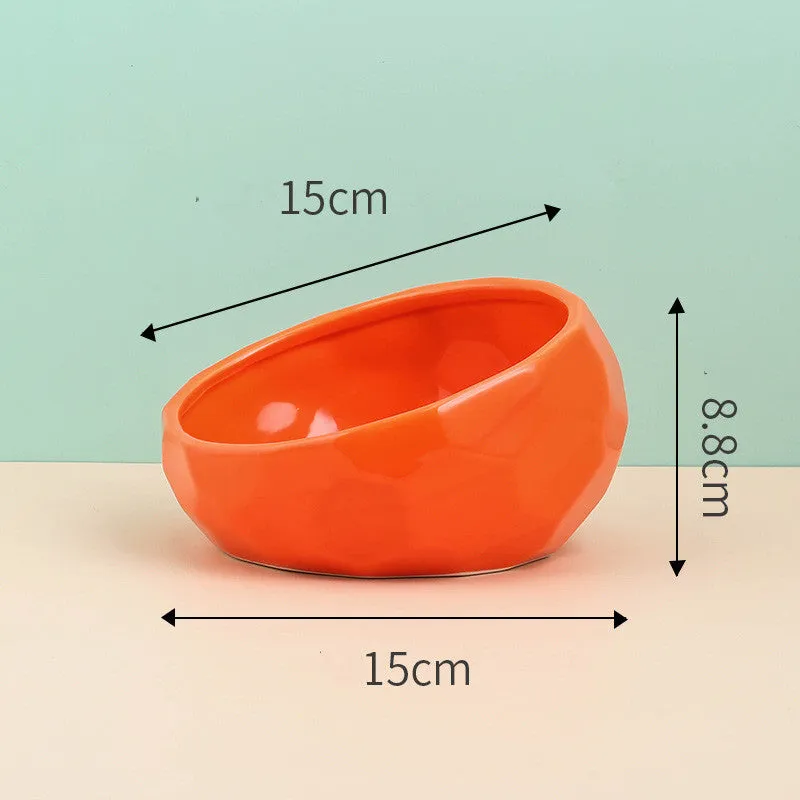 Whisker Haven Ceramic Pet Bowl with Stylish Wooden Stand (optional) - Ideal for Cats and Dogs