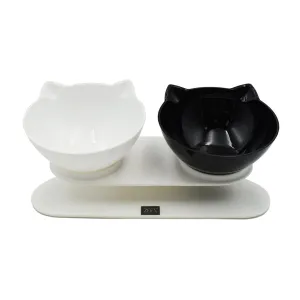Zeez Elevated Tilted Double Cat Bowl 2x250ml